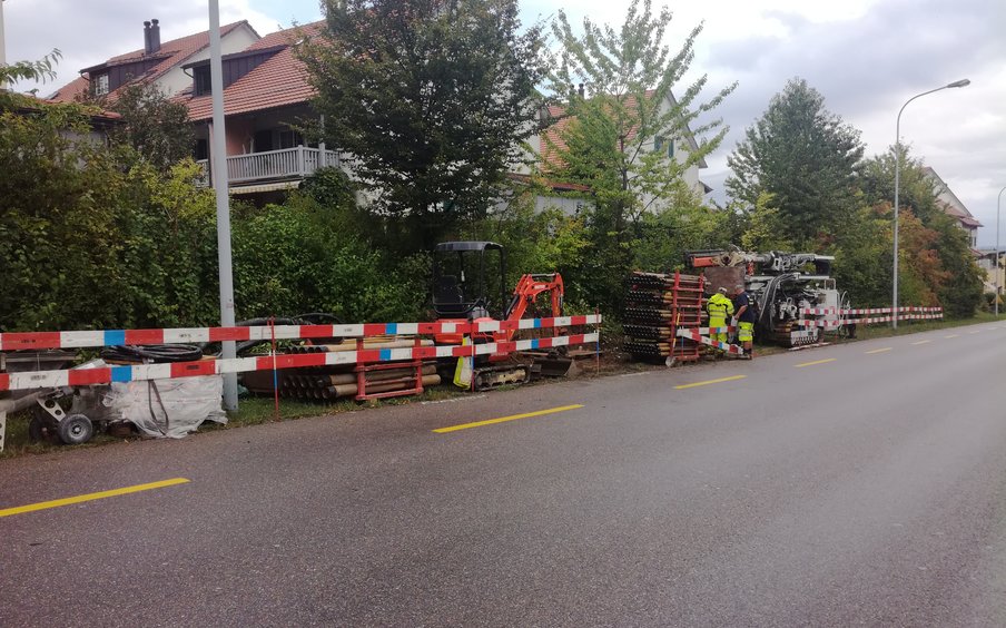 Strassenrand mit Baustelle Strassenrand mit Baustelle